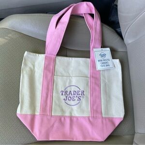 Trader Joes Mini Pastel Tote Pink
